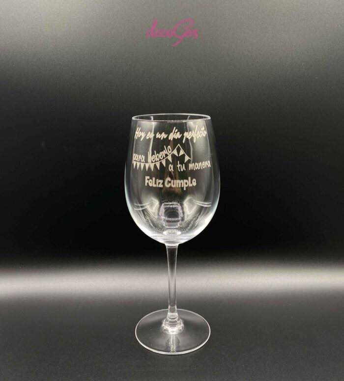 Copa vino regalo cumpleaños Decoges